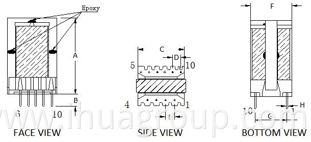 Eel 19 Type High Frequency Transformer or Inverter or SMPS Transformer for Power Supply Home Appliance